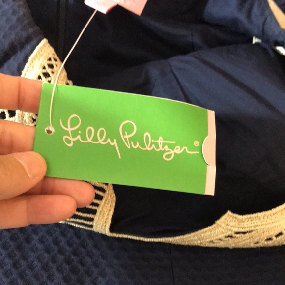 NWT Lilly Pulitzer Largo True Navy Embroidered Shify Dress - Picture 10 of 13